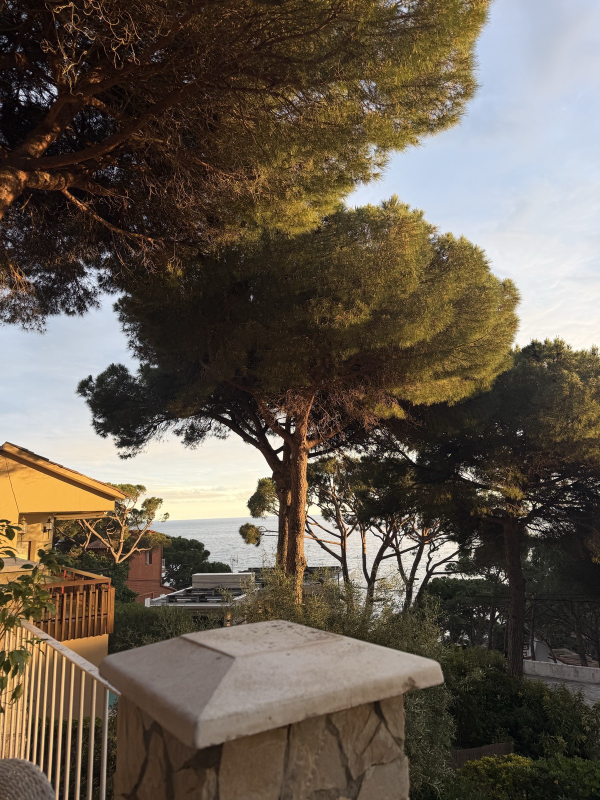 Villa terrace at golden hour